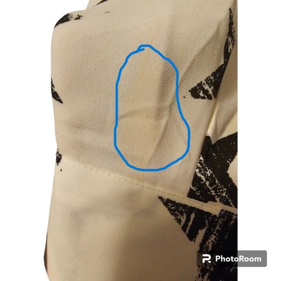 Lane Bryant Distressed Star Sheer Button Down Shirt Long Back Size 18/20 - Picture 6 of 9